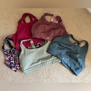 Set of 5 size medium sports bras